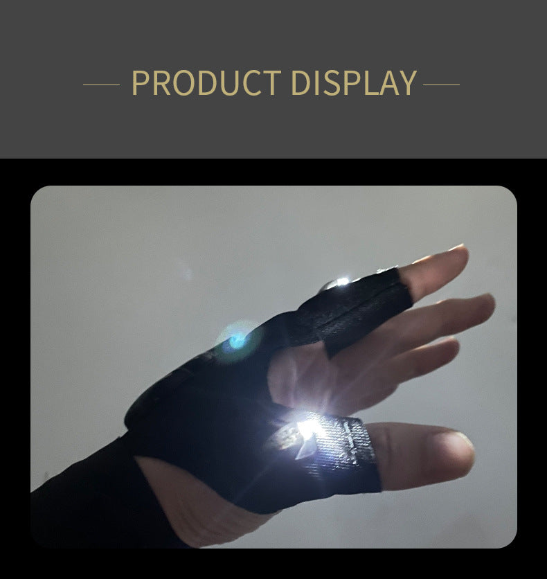 Led Light Charging Fishing Gloves High Elastic Non-slip